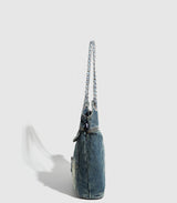 denim pocket chain cross shoulder bag