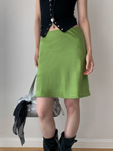 color silk flare midi skirt