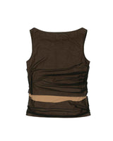 Mesh Layered Sleeveless _ BLACK