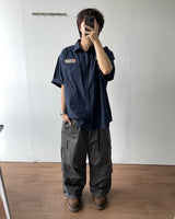 Temple linen short-sleeved shirt