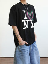 Love NY printing half sleeve 2C