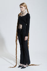 RABITA FUR CARDIGAN black