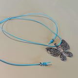 mint butterfly necklace