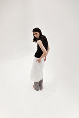 Linen oval neck knit, Black