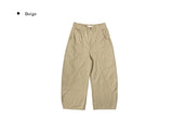 Soven Curved Balloon Cotton Wide Pants
