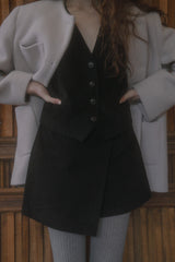 Early corduroy mini skirt_black