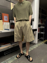 ASCLO Linen Honeycomb Collar Short Sleeve Knit (7color)