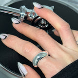 [925silver] Heavy wave ring