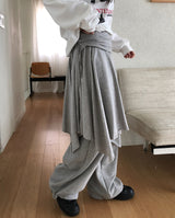 Kyou Unbalance Layered Shirring Skirt