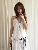 Silky lace cami blouse