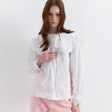 Wide Collar Blouse White