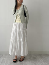 Layered Tiered Flare Long Skirt