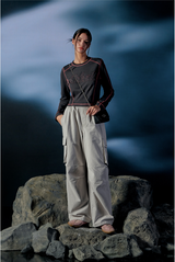ODSD Cut-off Cover Stitch Semi-Crop T-shirt