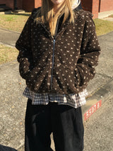 Dotty Pogle Quilted Hooded Zip-Up (3c)
