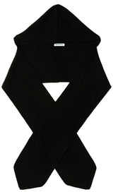 Yak Wool Ribbed Hooded Scarf