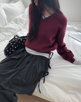 Scheme Corduroy Pleated Layered Wrap Skort Pants