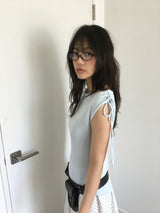 ワンショルダーシャーリングTシャツ(4color)