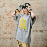 RELABEL 24SS ‘Platform Departure’ T-shirt In Silver Grey With Printed Letters