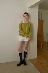 Cinnamon cable knit_olive