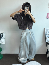 CUTIE DOWN SNAP 🤎🎀 トラックスリーラインパンツ 🧸💕💙🩶🖤6COLOR