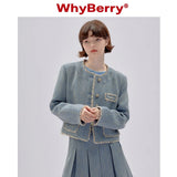 WhyBerry24AW short coat “Pearl Corridor”Retro Round neck jacket
