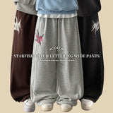 Rosé Star Embroidered String Wide Pants