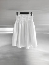 Seersucker smocked midi skirt