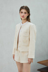 CHERISH TWEED JACKET / WHITE