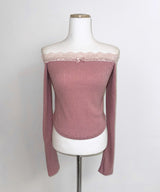 Knit Lace Off Tee (4colors)