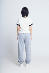 ユニバーサルプリント ½Tシャツ (ivory/navy)