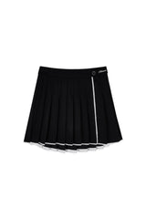 Crepe lace pleated skirt, Gray