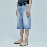 navajo パターンカットオフバミューダパンツ light blue