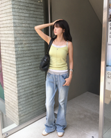 Banding pocket boots cut denim pants
