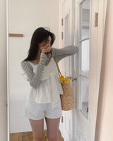 [BELLIDE MADE] punching striped long-sleeved T-shirt