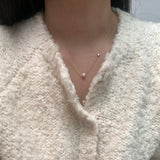 (silver925) パールキュービックネックレス *gold