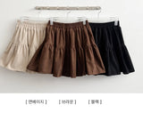 Rutte Corduroy Side Pin Tuck Slit Banding Wide Pants
