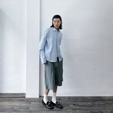 Crinkled Striped Oversized Shirt