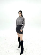 1059. Star stud suede crop jk (2color)