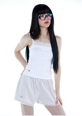 Classic Glossy Satin Mini Short_LIGHT GRAY