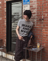メイクレタリングプリントショートスリーブTシャツ