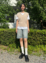 CLASSIC VINTAGE HALF-LENGTH DENIM PANTS code 18202