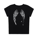 リバース・オブ・ヘブン クロップTシャツ (Black) F25QB135