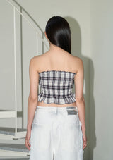 bow tube top - check