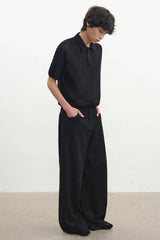 オープンニットポロTシャツ