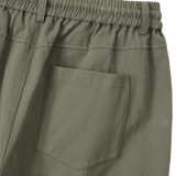 Essential Twill String Banding Wide Pants - KHAKI