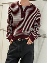 Stripe henry neck knitwear(3color)