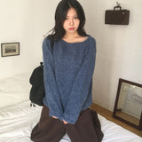 ハケボカシロールアップボートネックニット