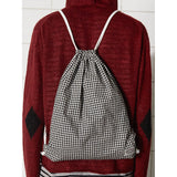 LOGO GINGHAM CHECK GYM SACK / BLACK