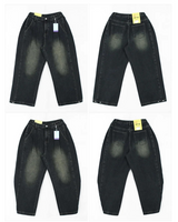 Allt Hem Snap Pin Tuck Washed Denim Wide Pants