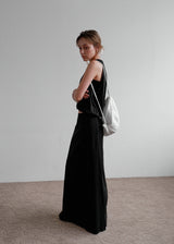 Flower Satin Backpack_White